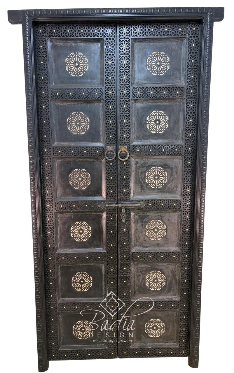 Hand Carved and Wood Bone Inlay Door