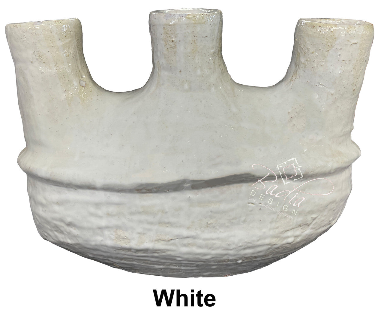 Hand Sculpted Wide Ceramic Flower Vase