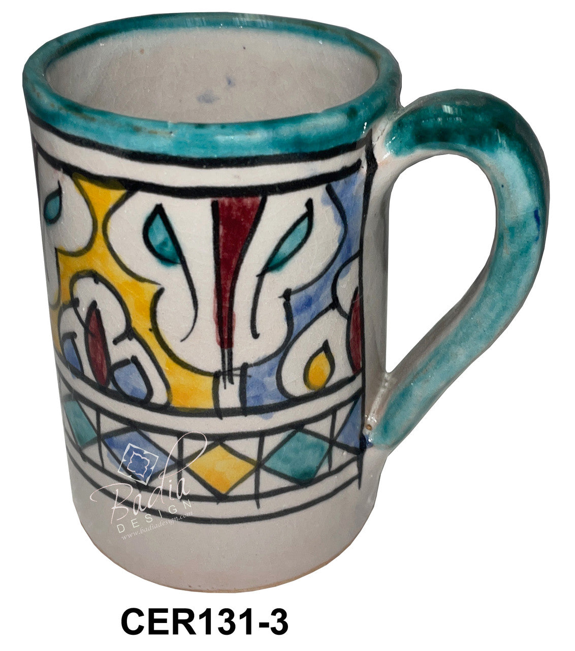 Hand Painted Multi-Color Ceramic Cups