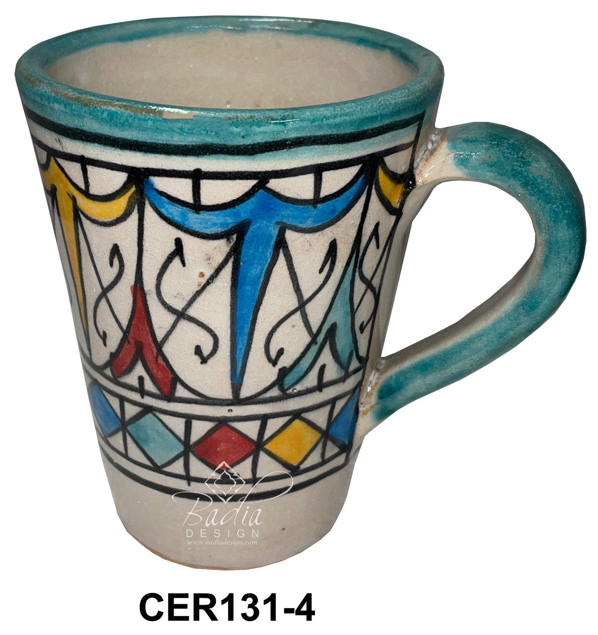 Hand Painted Multi-Color Ceramic Cups