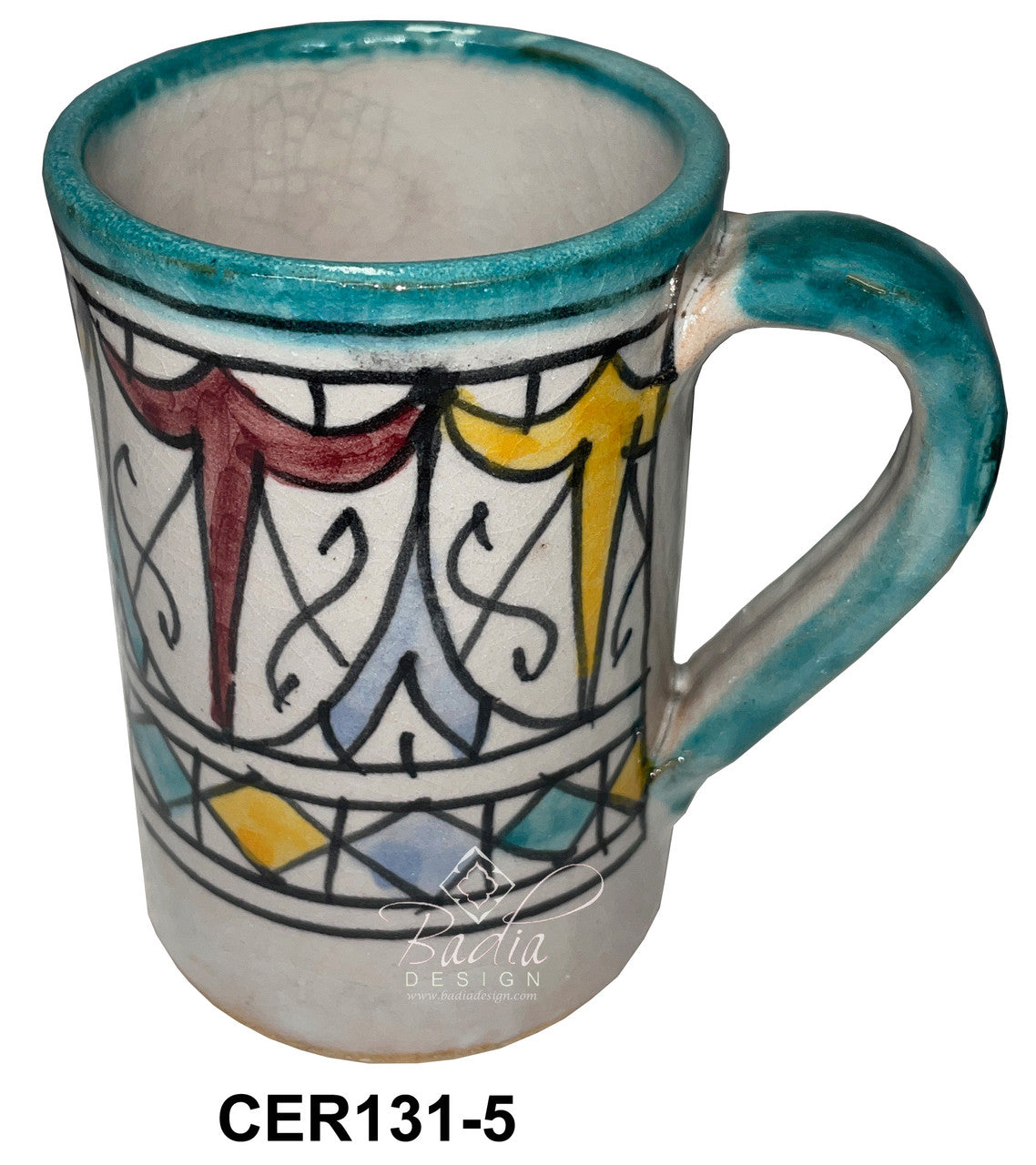 Hand Painted Multi-Color Ceramic Cups