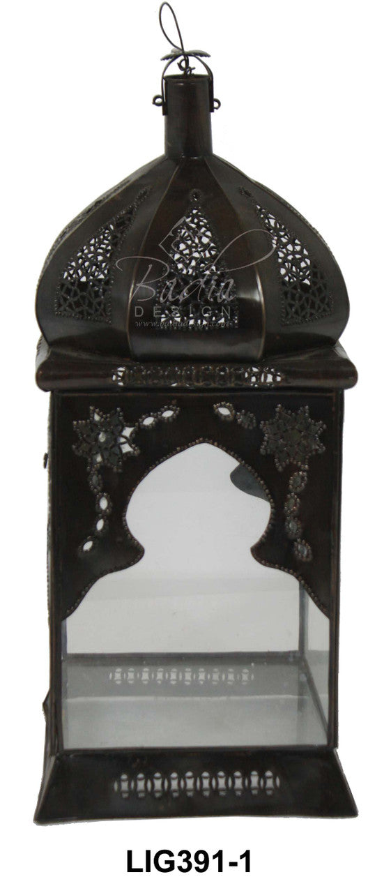 Clear Glass Metal Floor Lanterns