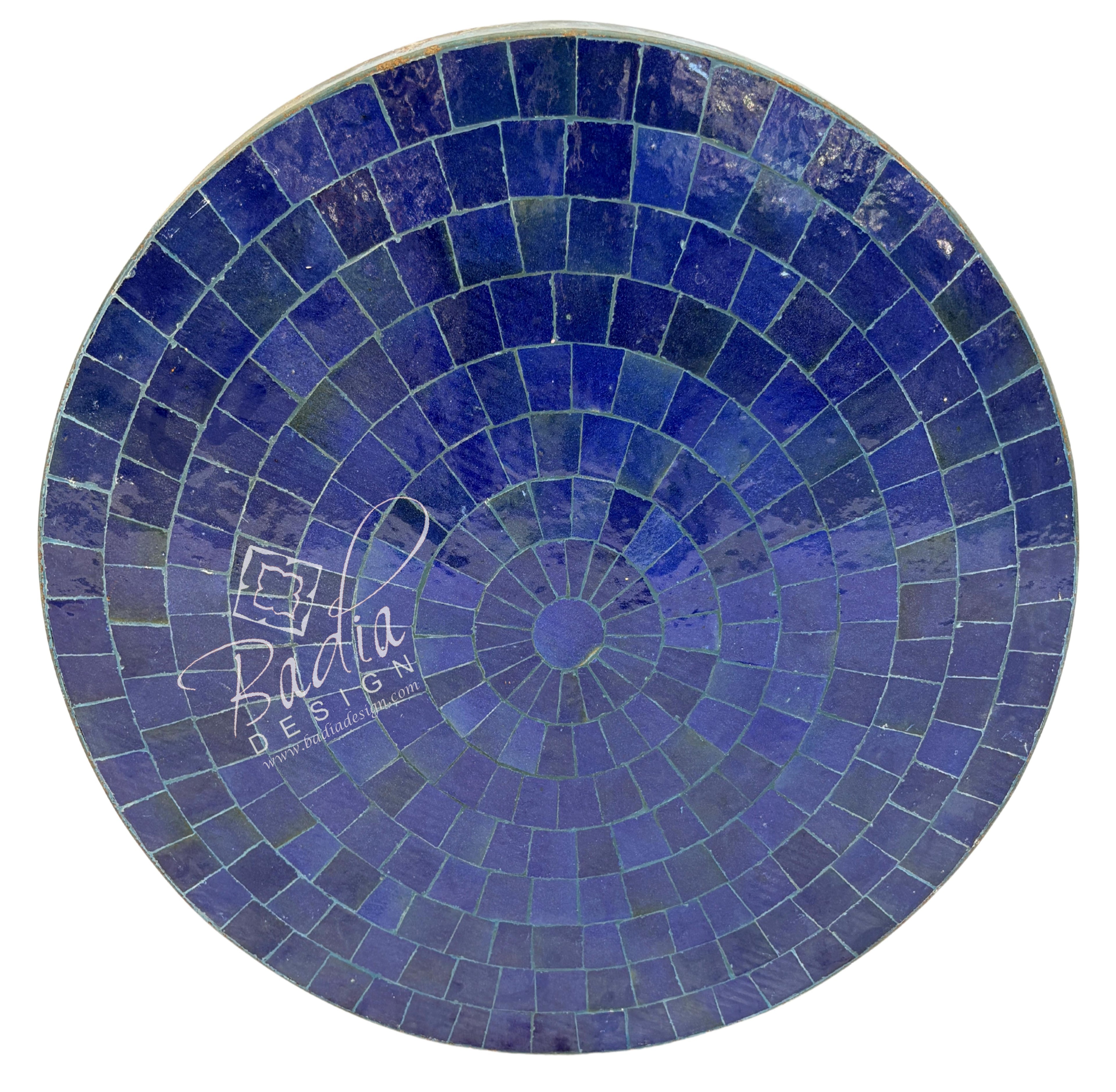 24" Round Cobalt Blue Tile Table Top