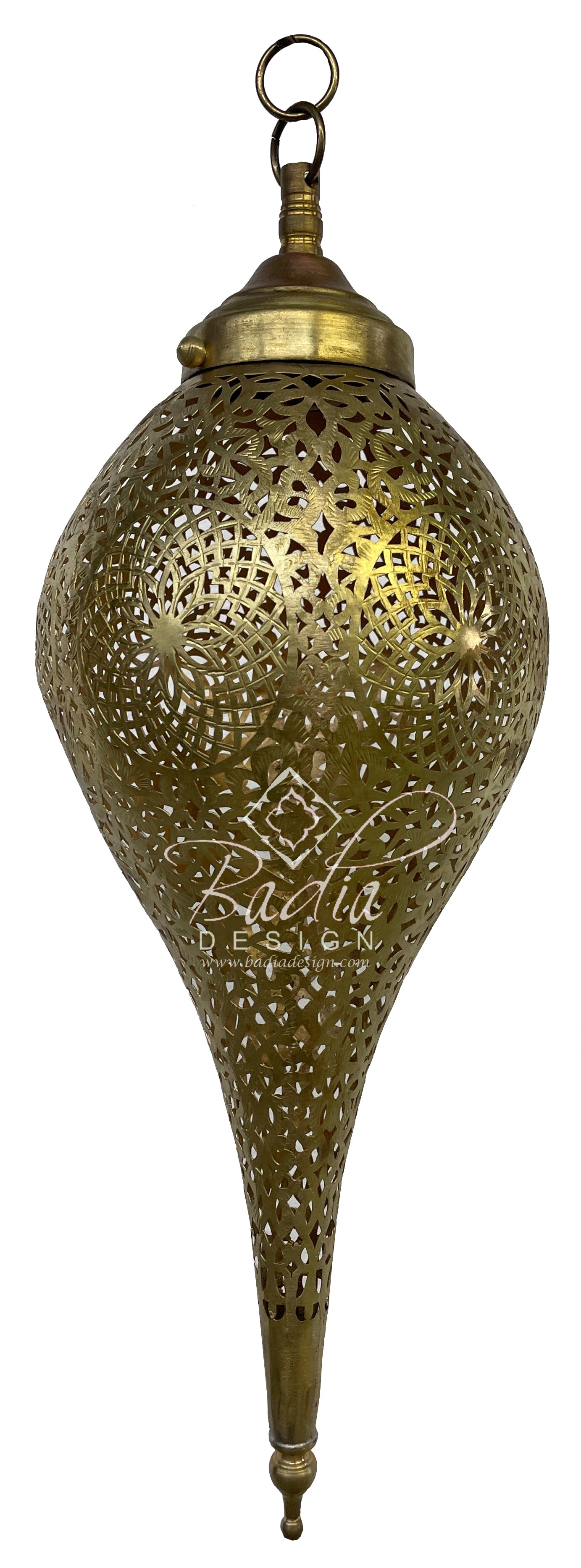 Dart Shaped Hand Punched Brass Pendant Lamp