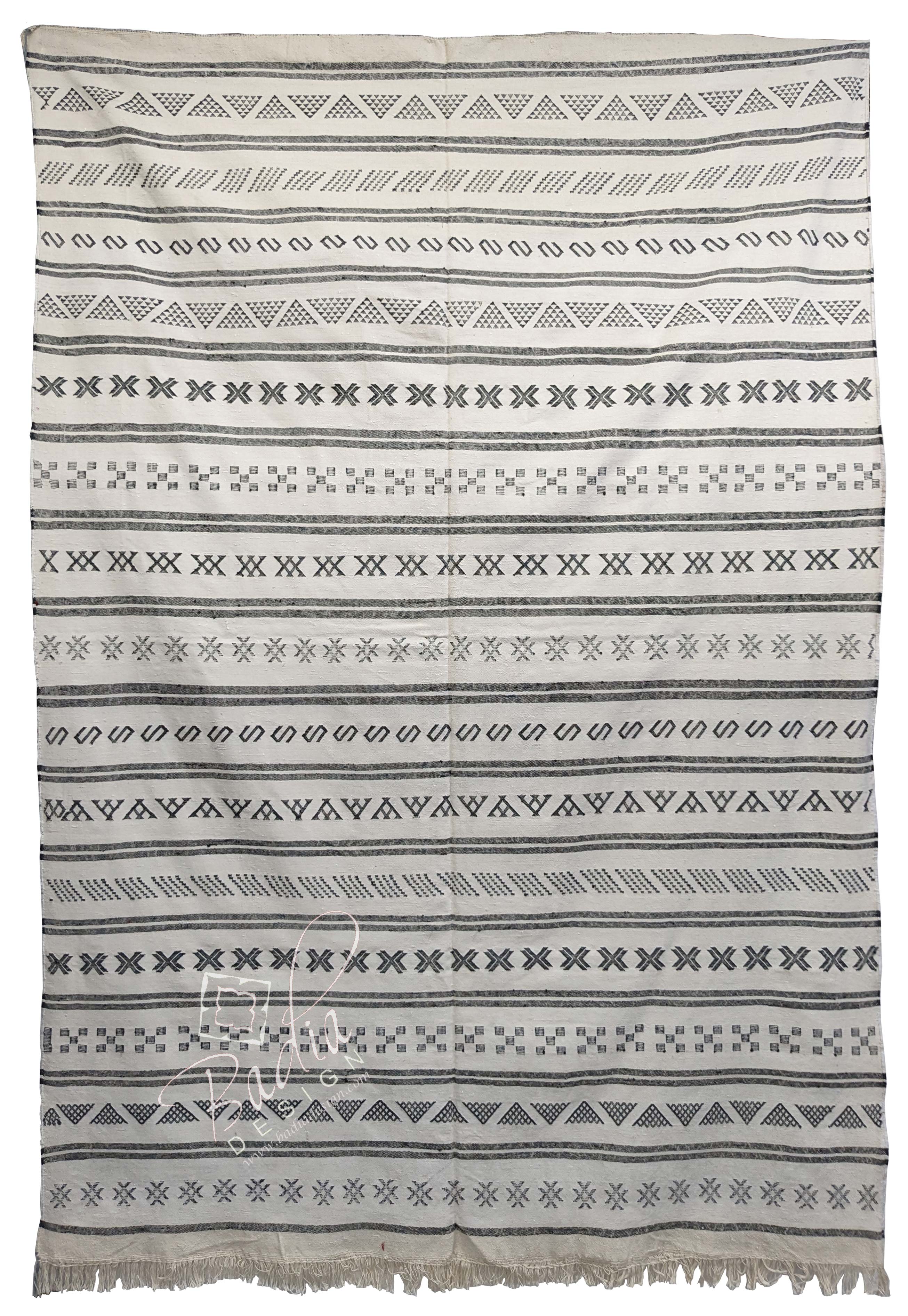 Gray Color Tribal Rug with Geometric Designs
