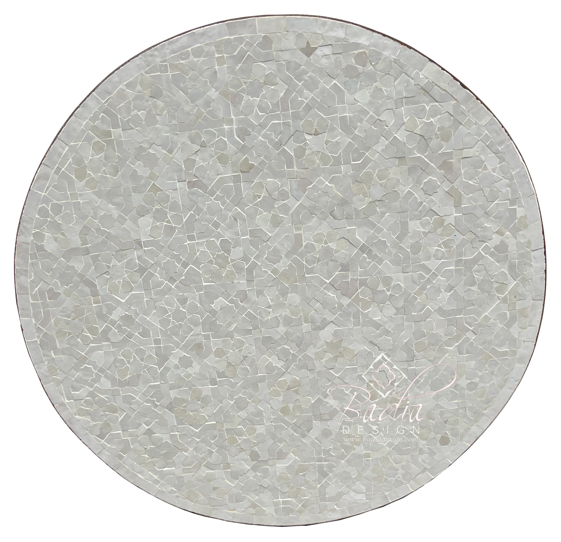 36" Intricately Designed Round Mosaic Tile Table Top