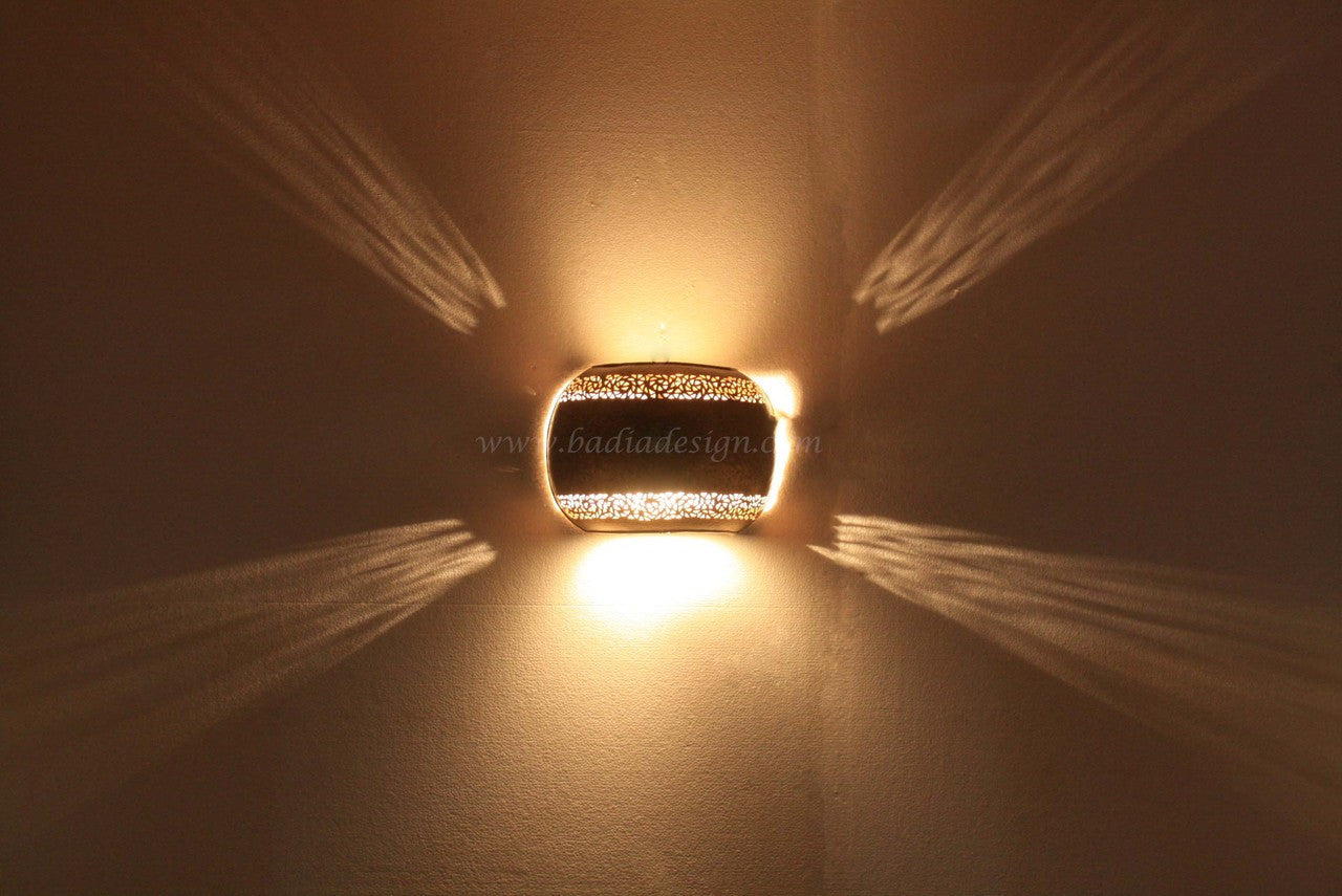 Flush Mount Half Moon Brass Wall Sconce