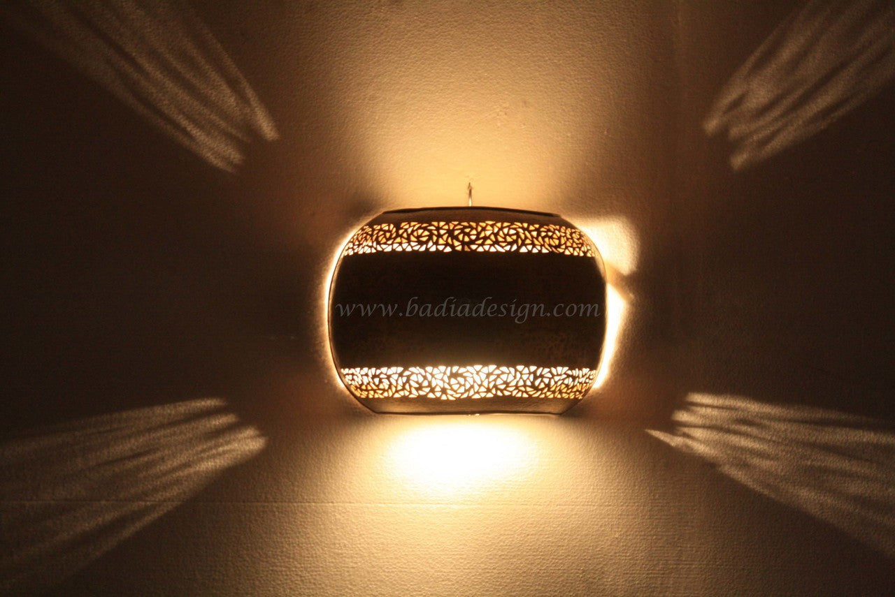 Flush Mount Half Moon Brass Wall Sconce