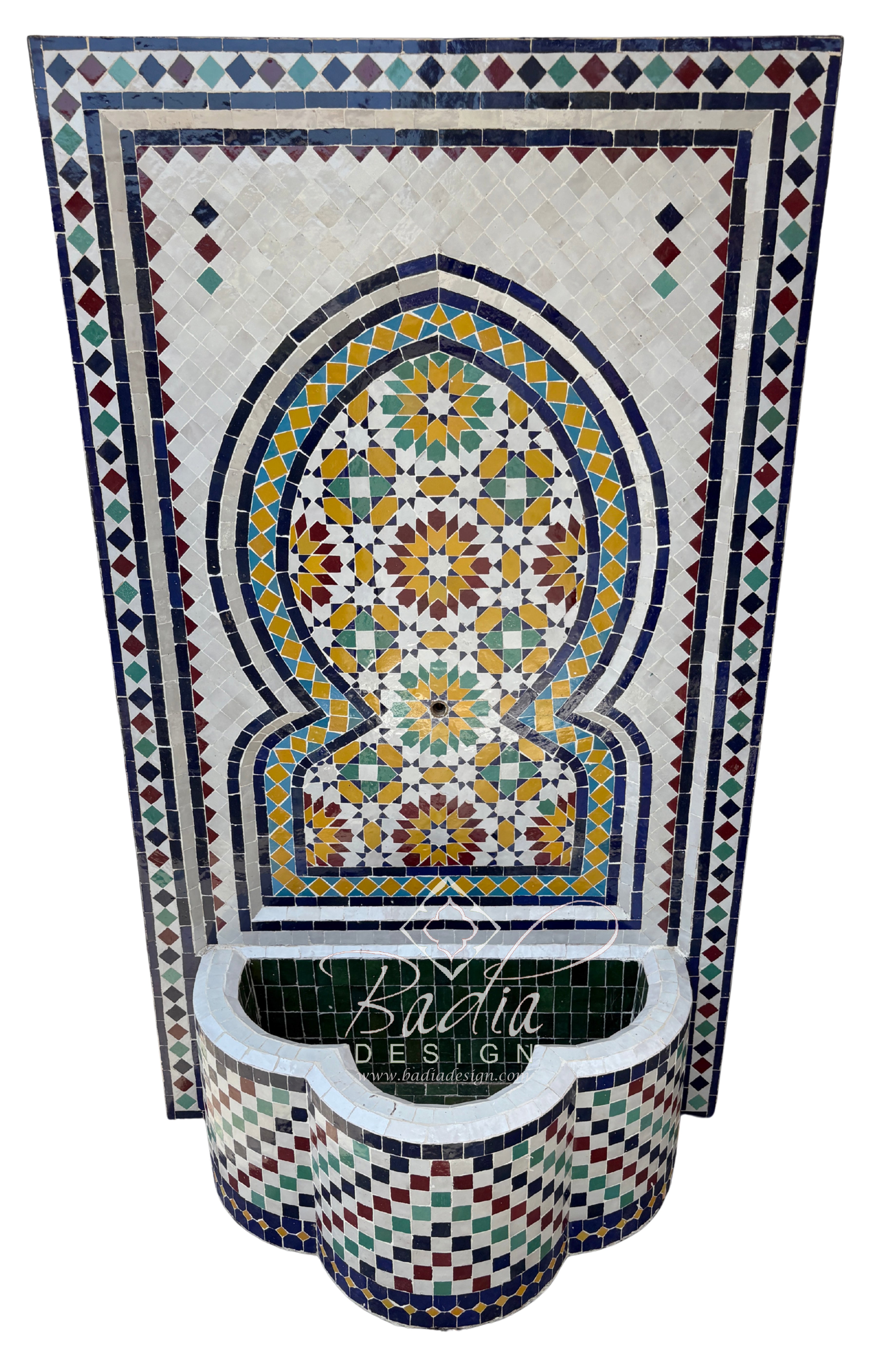 Multi-Color Mosaic Tile Water Fountain