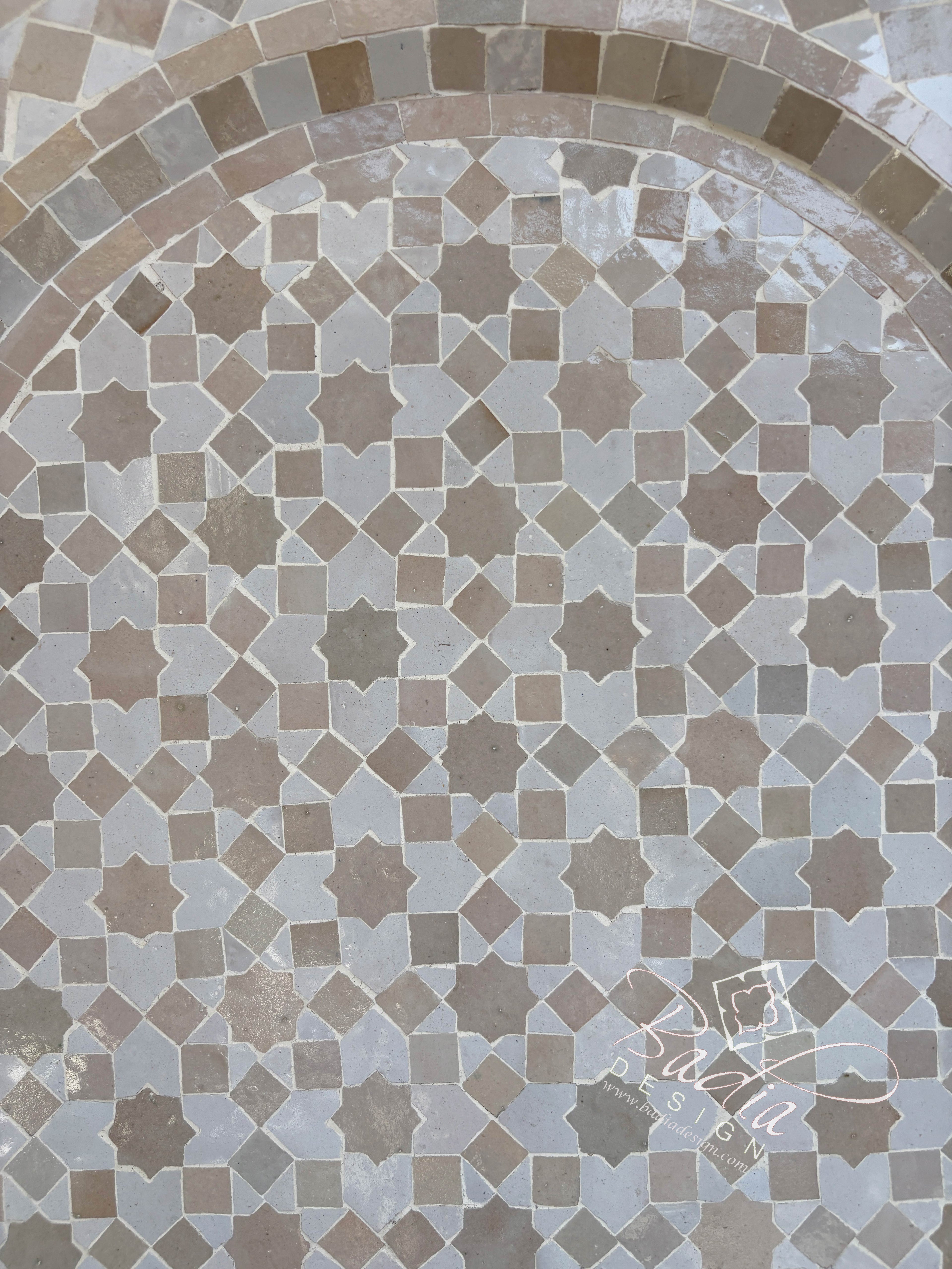 Beige and White Arch Top Tile Water Fountain