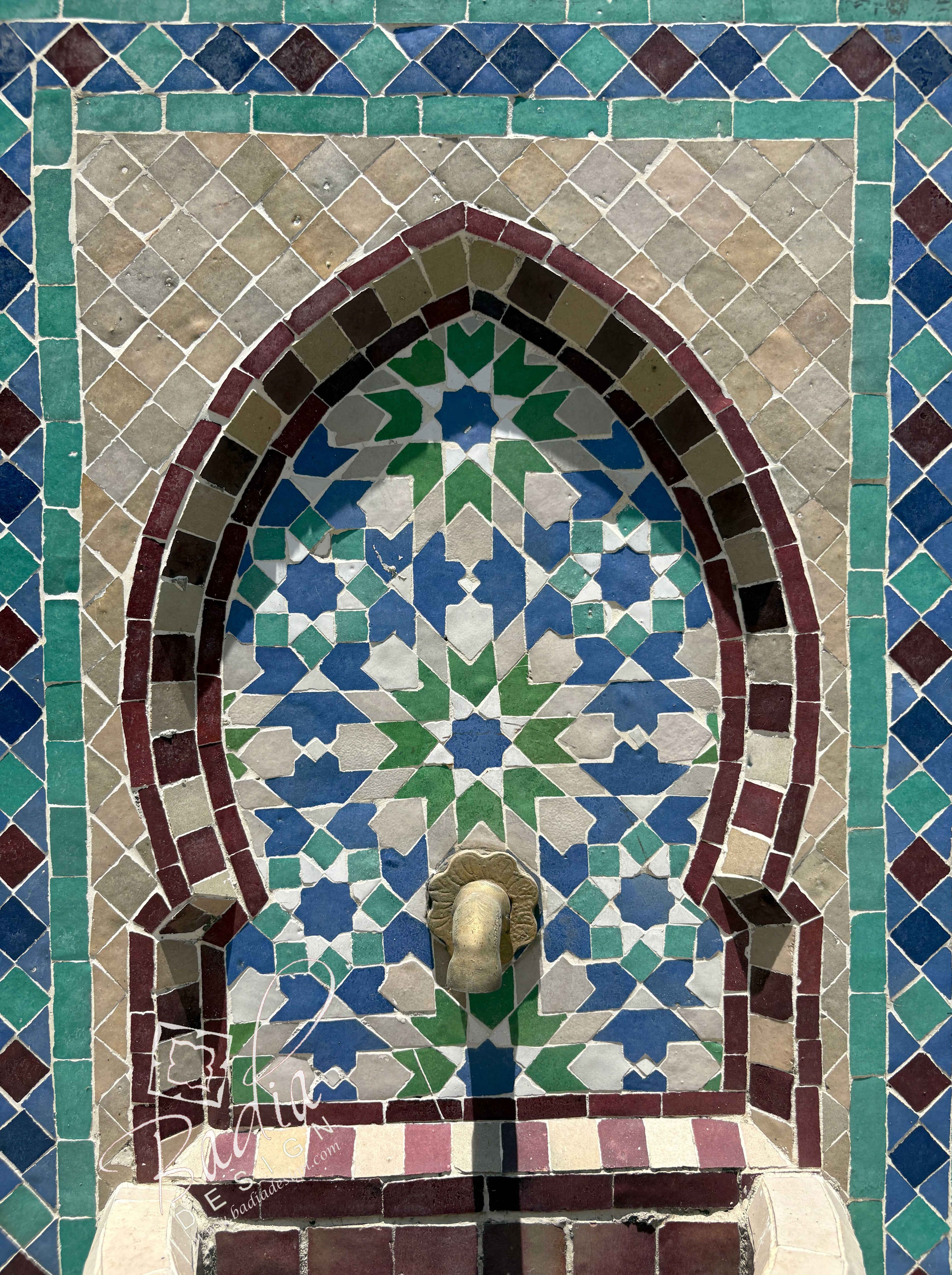 Small Multi-Color Tile Water Fountain