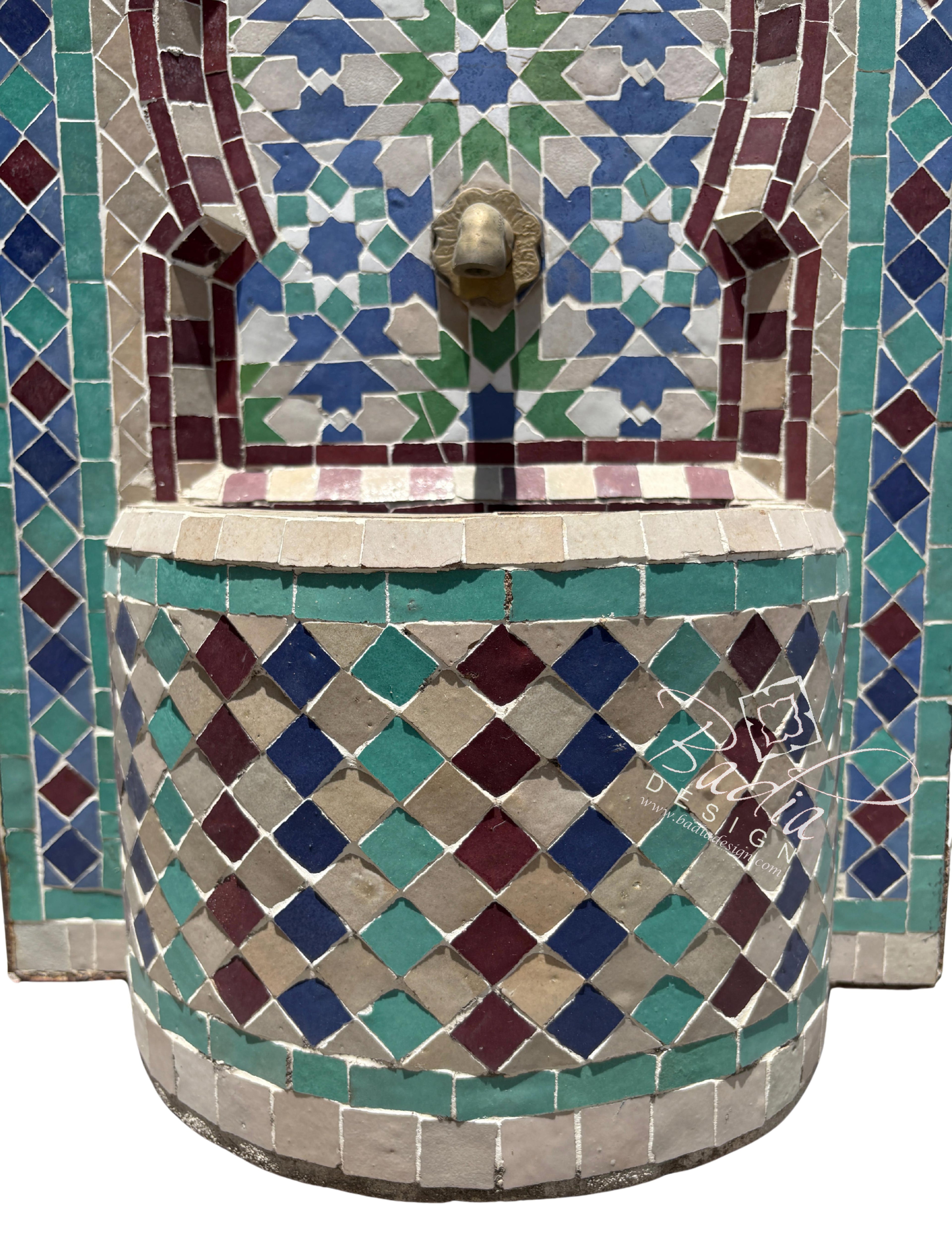 Small Multi-Color Tile Water Fountain