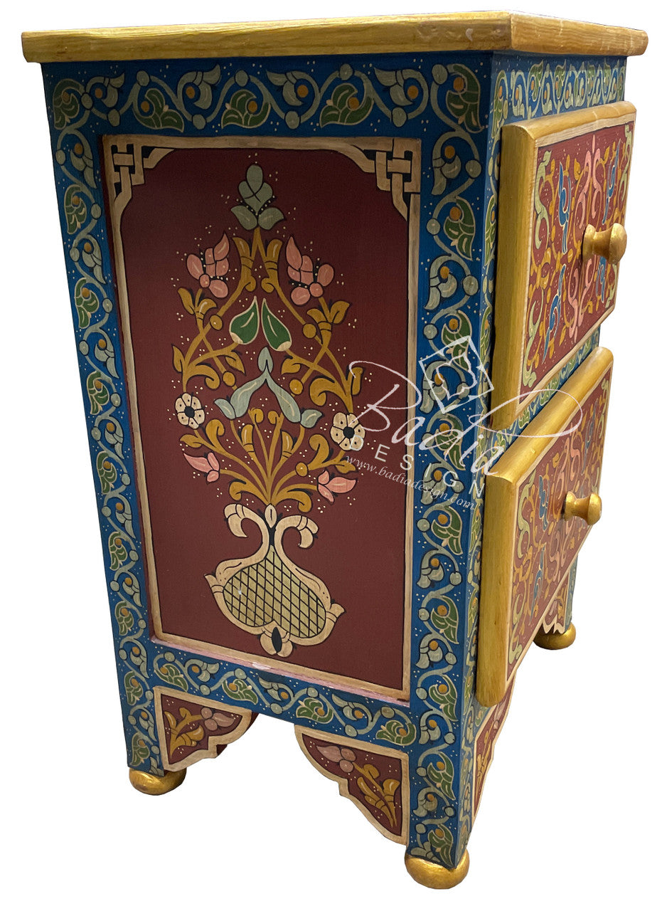 Multi-Color Hand Painted Nightstand