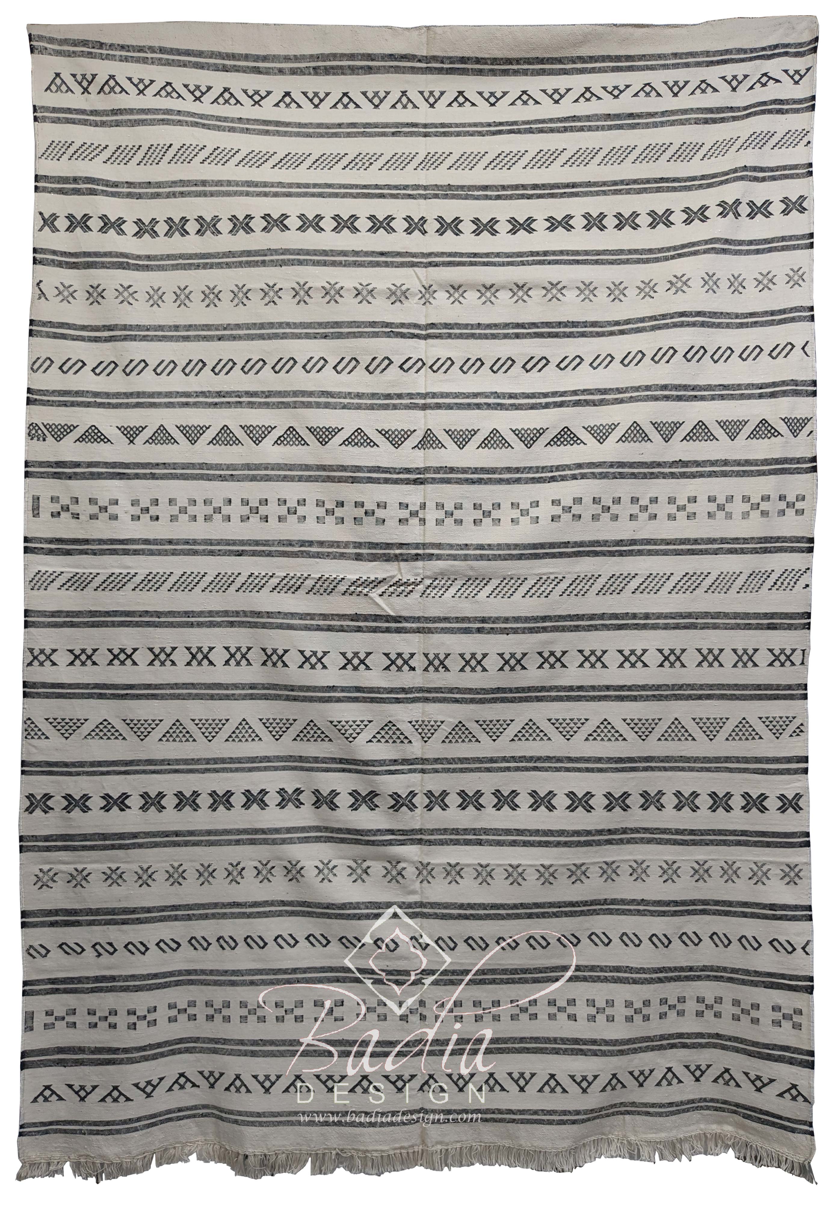 Gray Color Tribal Rug with Geometric Designs