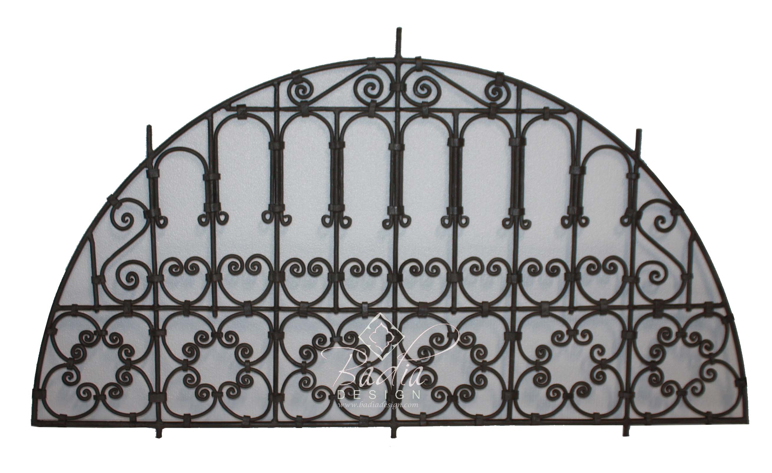 Half Moon Shaped Wrought Iron Panel