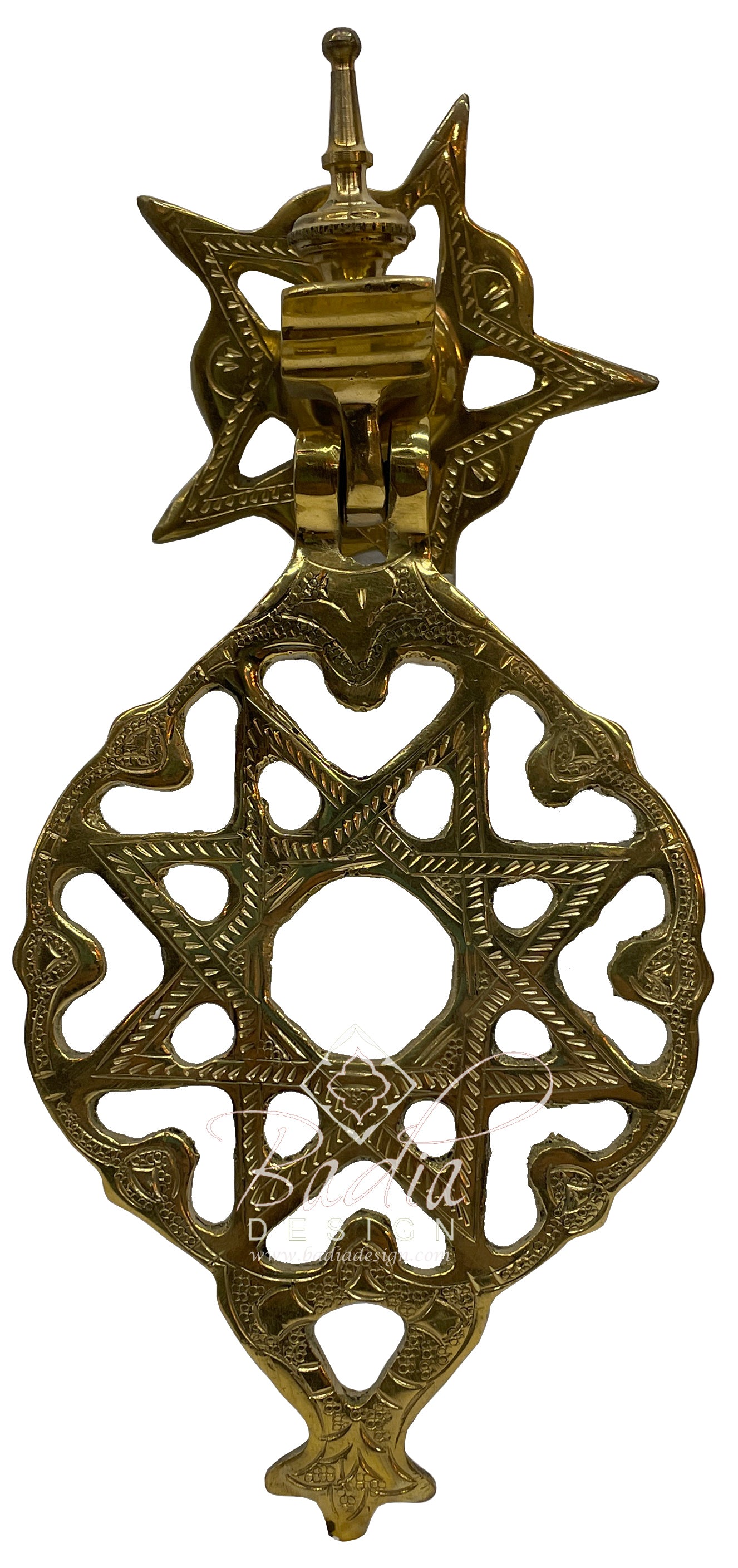 Moroccan Hand Carved Brass Door Knocker