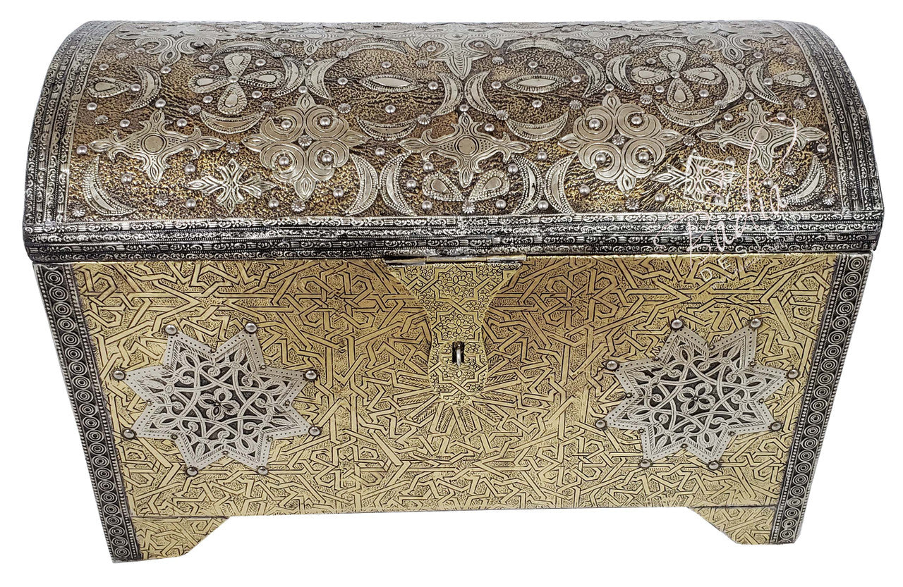Hand Carved Embossed Brass Trunk