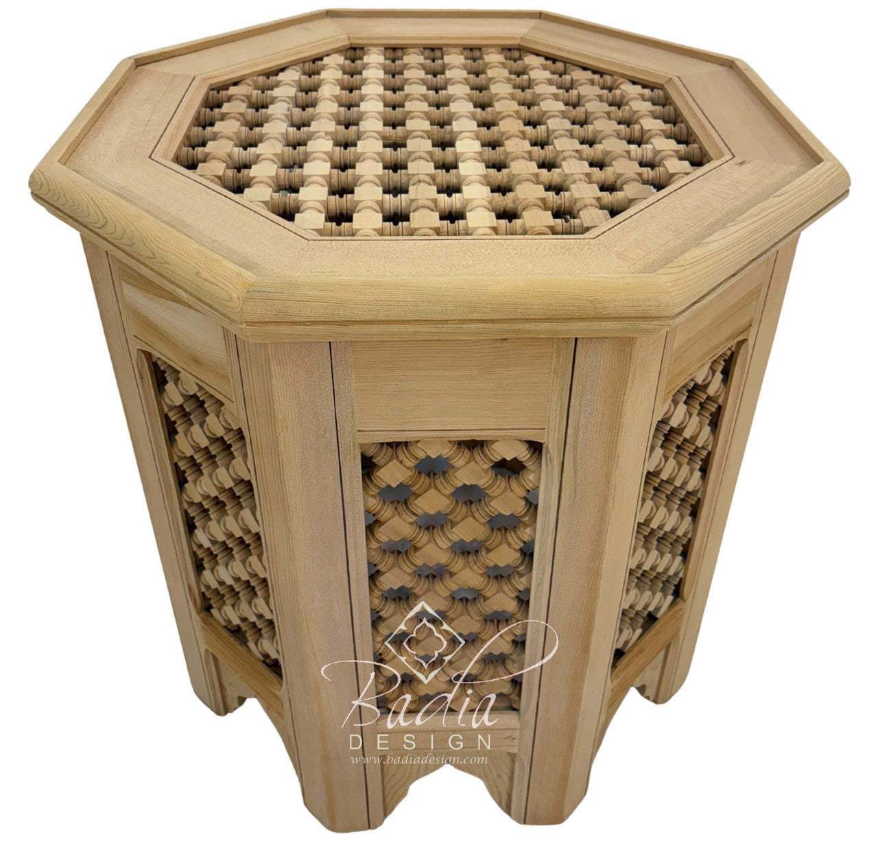 Hand Carved Moroccan Moucharabieh Wood Table