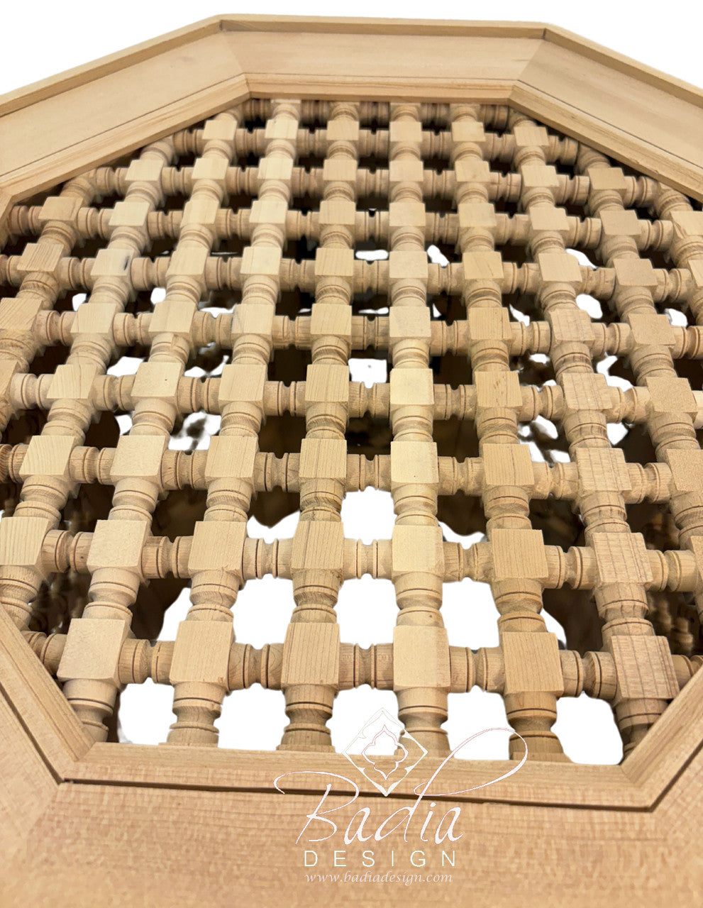 Hand Carved Moroccan Moucharabieh Wood Table