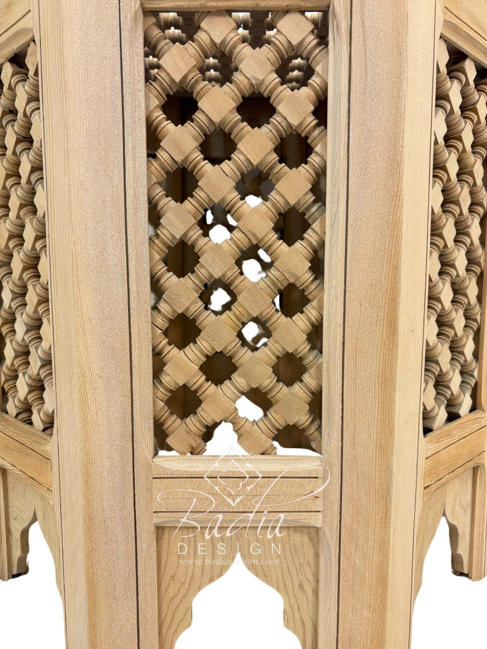 Hand Carved Moroccan Moucharabieh Wood Table