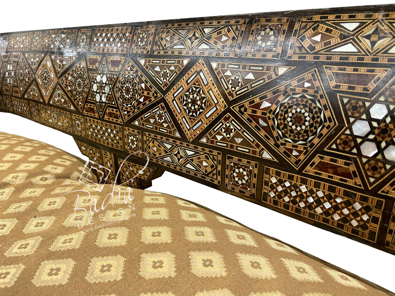 Handcrafted Mother of Pearl Inlay Bench