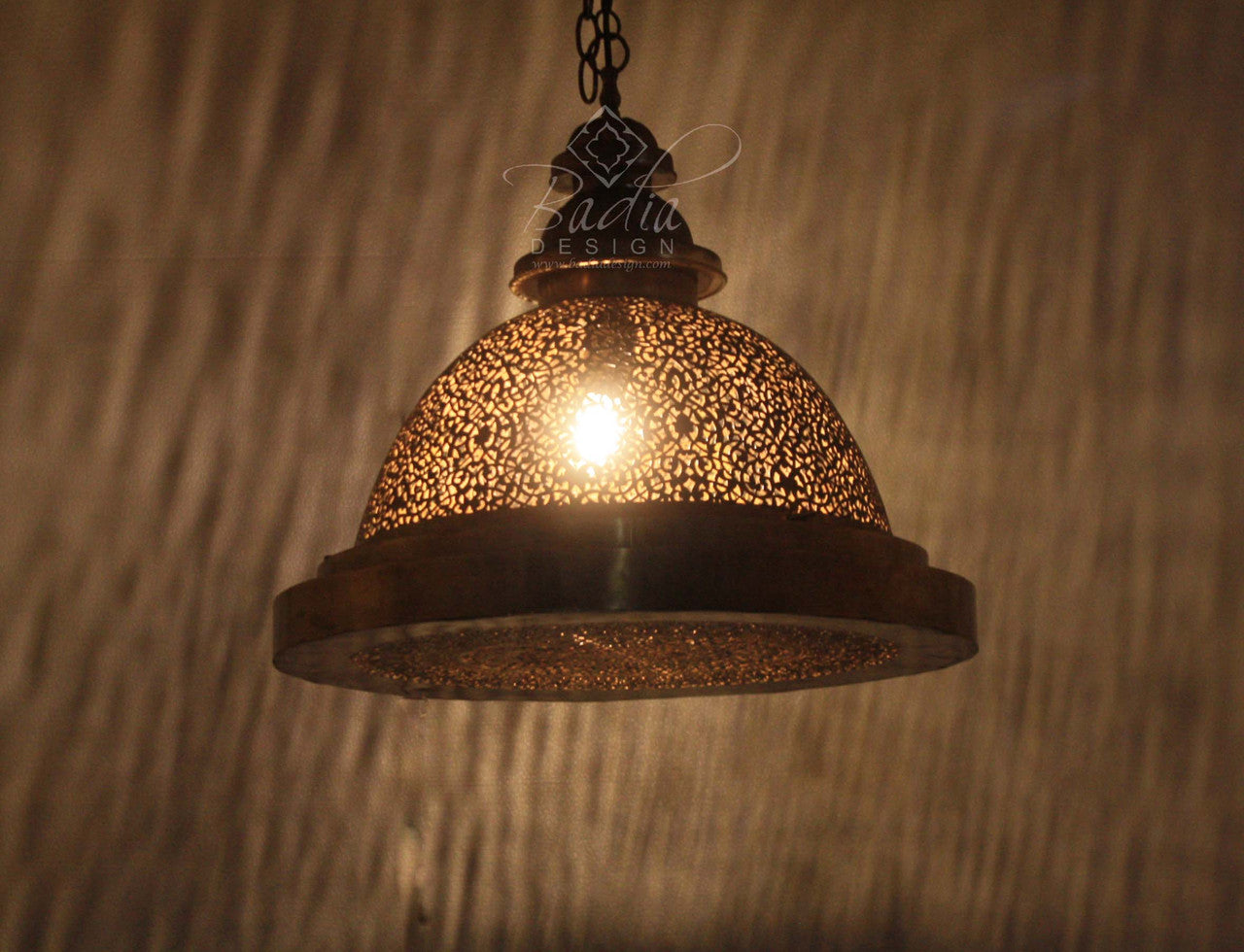 Hand Designed Flat Bottom Brass Chandelier