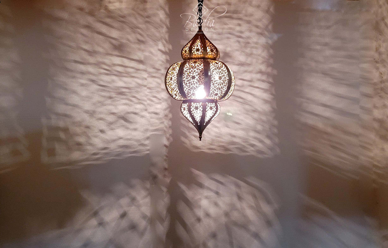 Intricately Designed Hanging Gold Color Lantern