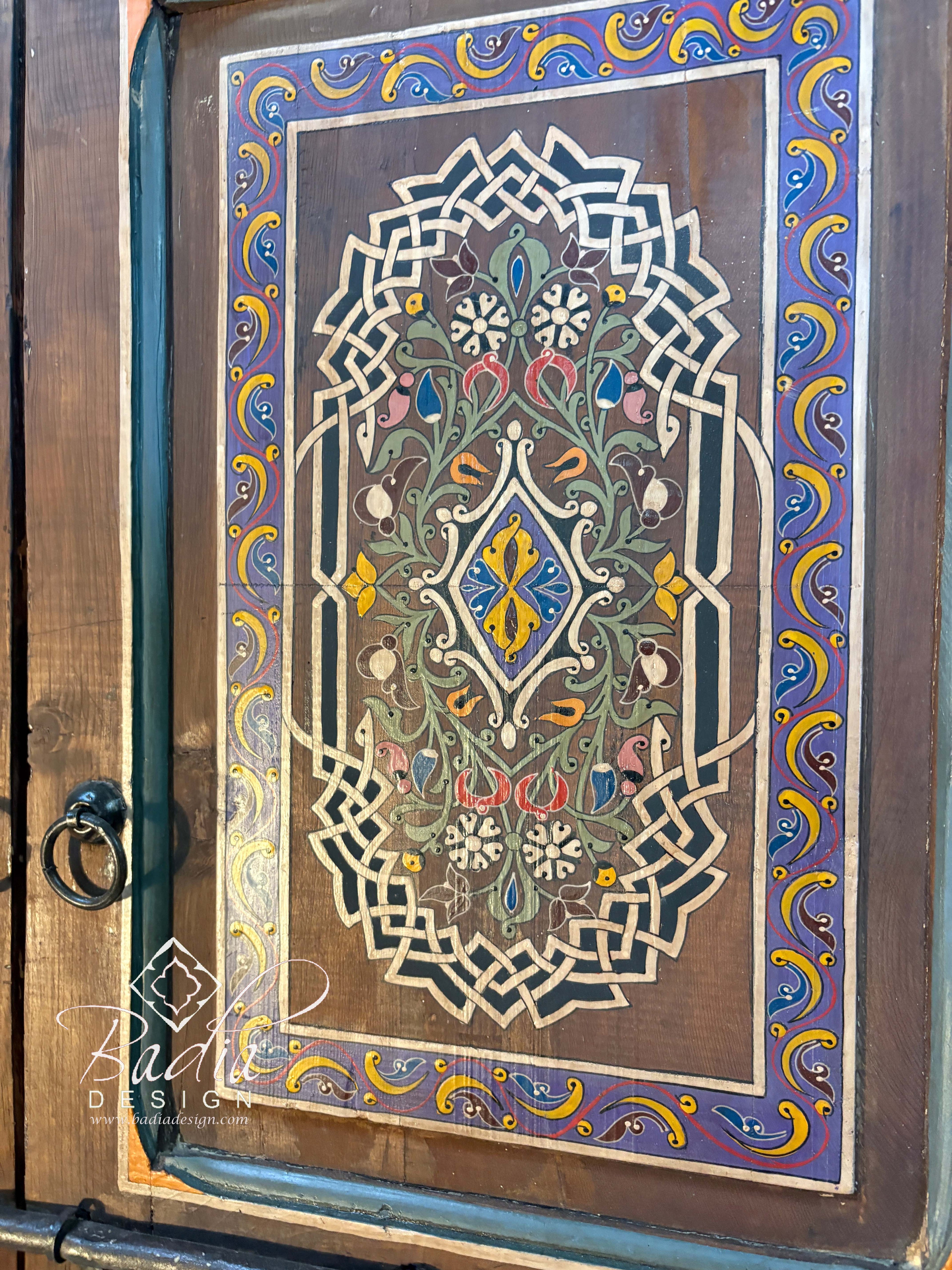 Hand Painted Multi-Color Wooden Door