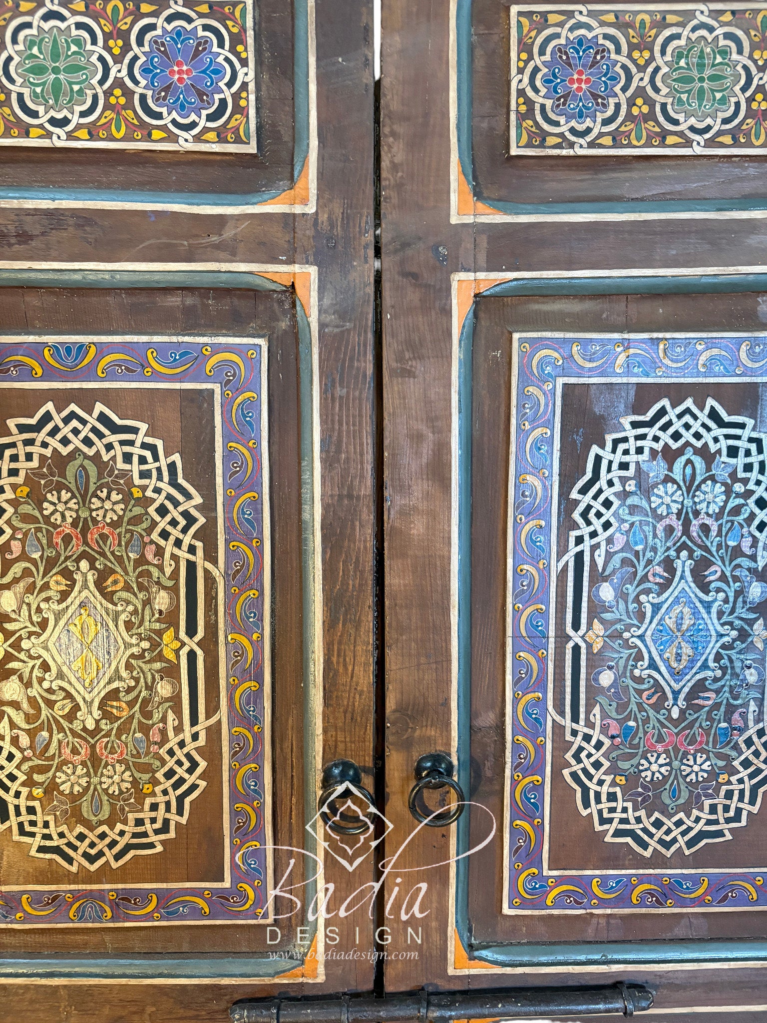 Hand Painted Multi-Color Wooden Door
