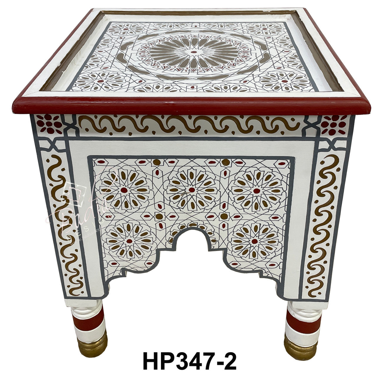 Vivid Color Hand Painted Square Side Table