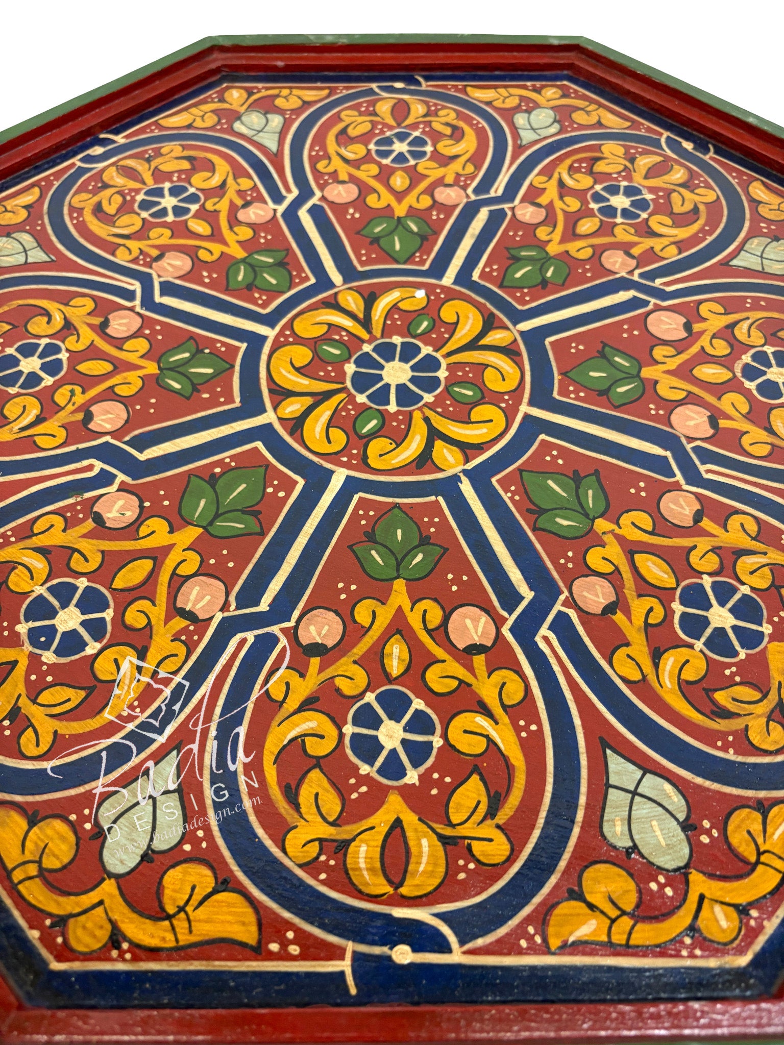 Hand Painted Multi-Color Wood Side Tables