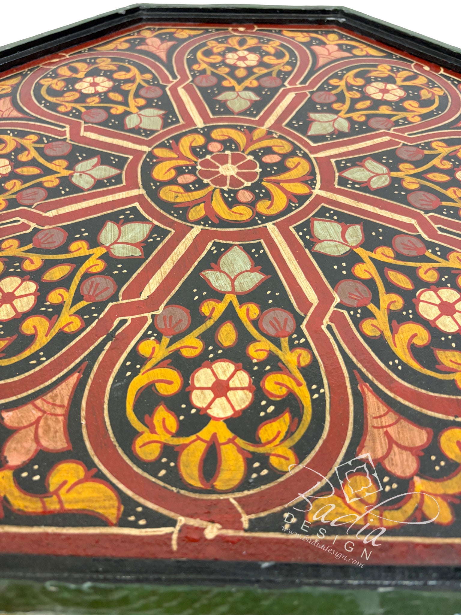 Hand Painted Multi-Color Wood Side Tables