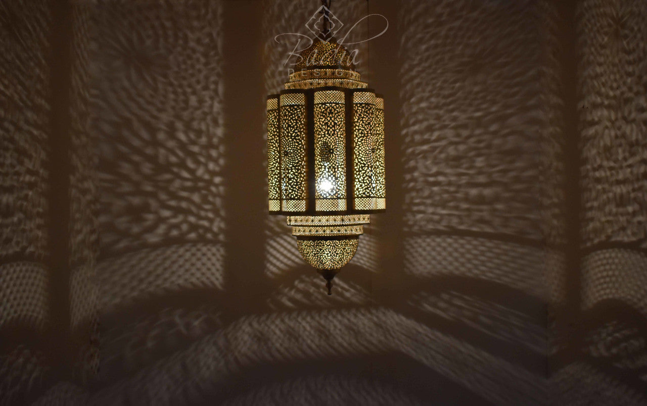 Intricately Designed Brass Chandelier