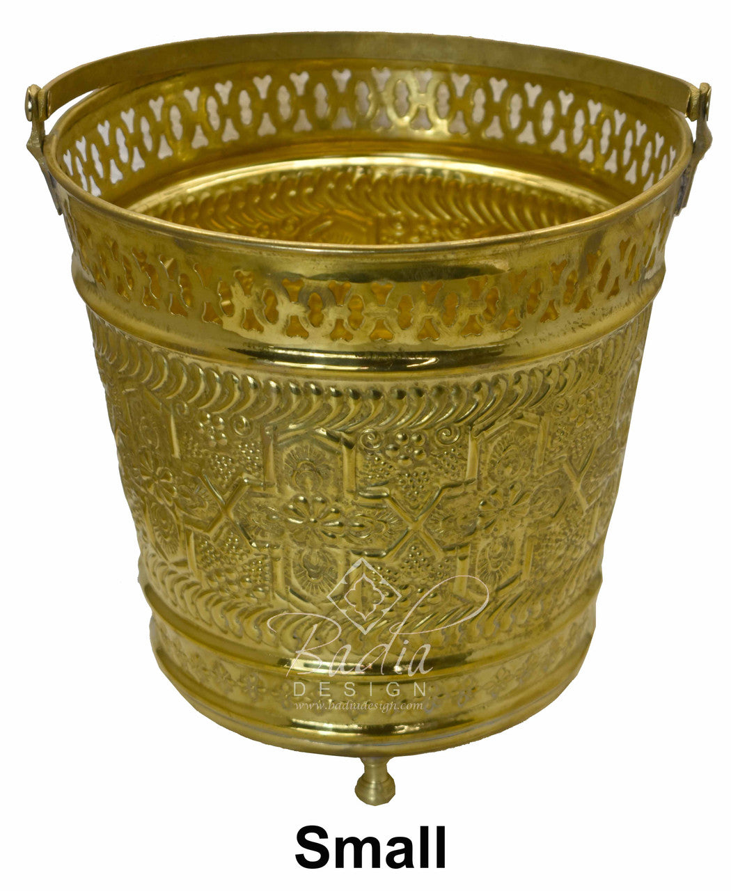 Handmade Embossed Brass Bucket