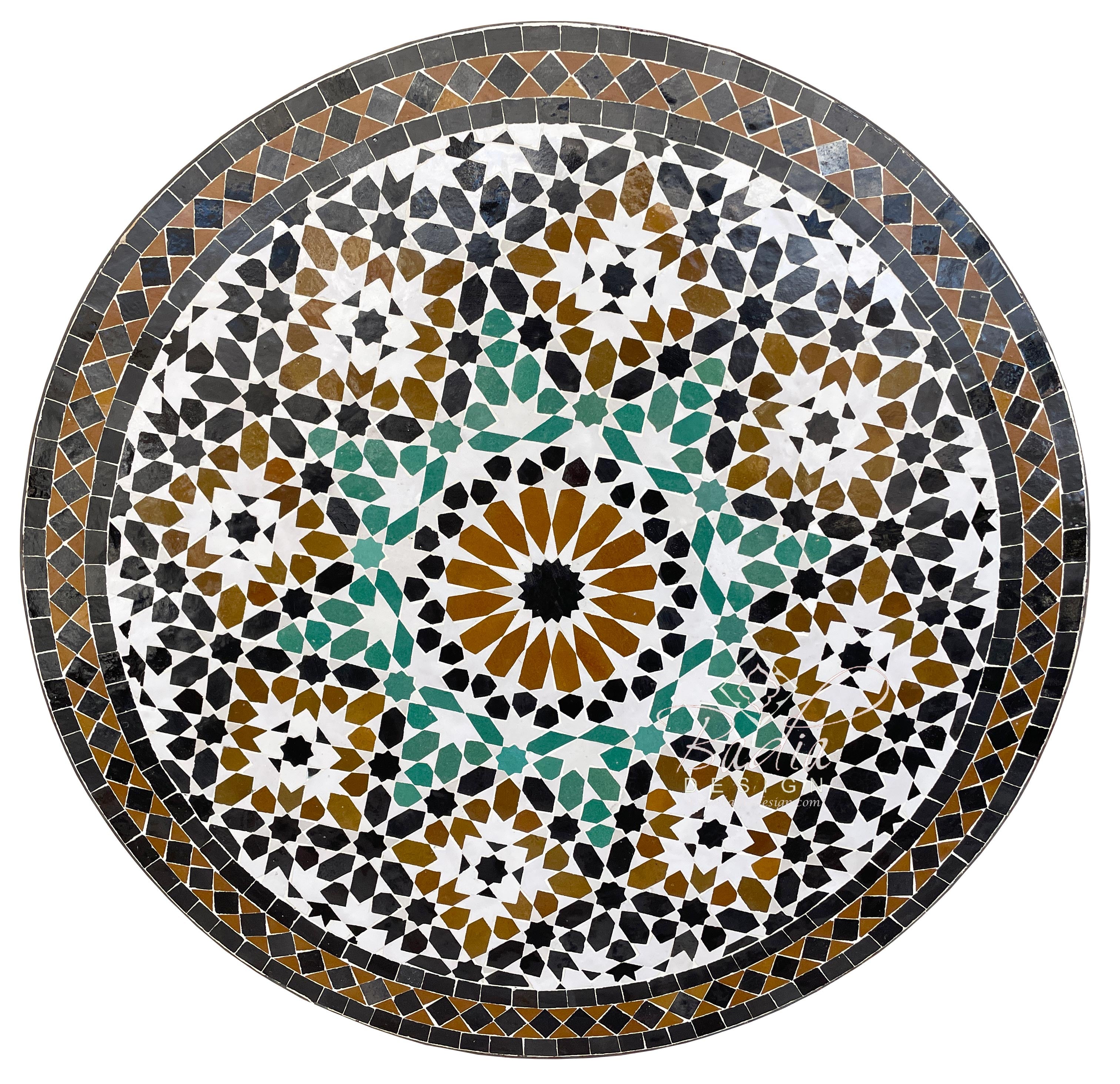 32" Multi-Color Intricately Designed Tile Table Top