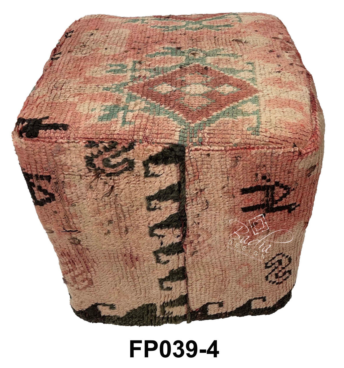 Handwoven Wool Square Shaped Kilim Ottoman