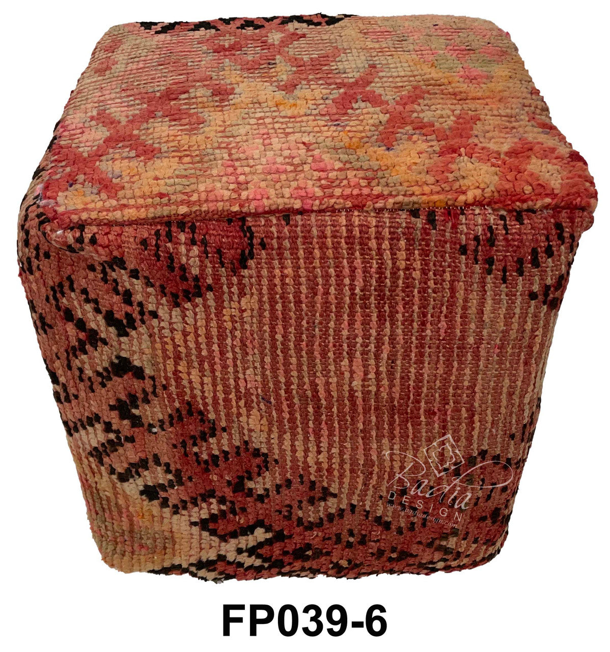 Handcrafted Square Wool Kilim Ottoman