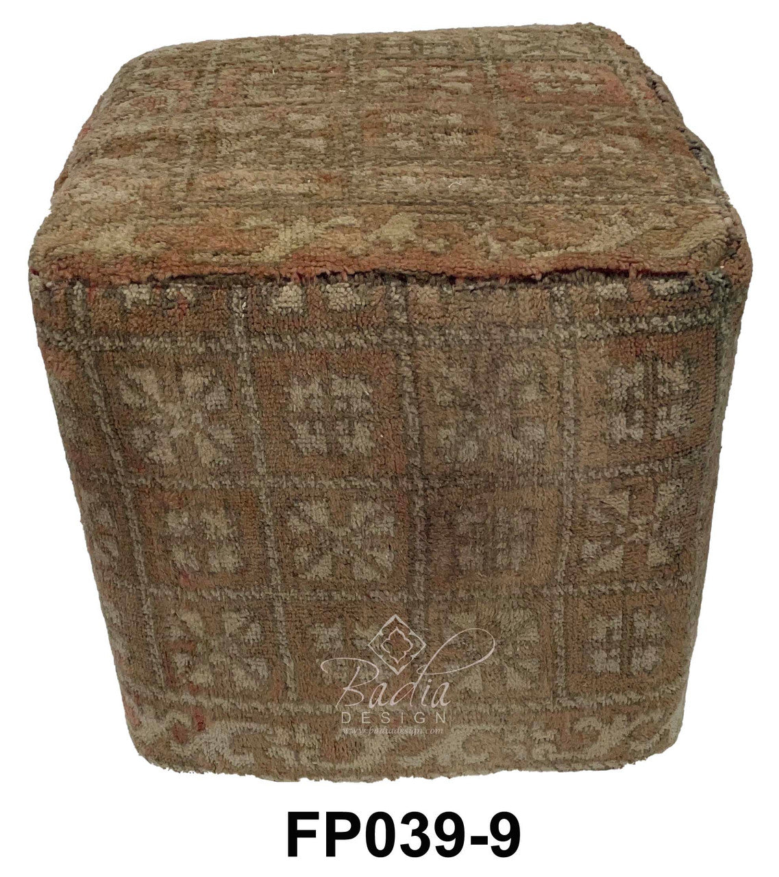 Handcrafted Square Wool Kilim Ottoman