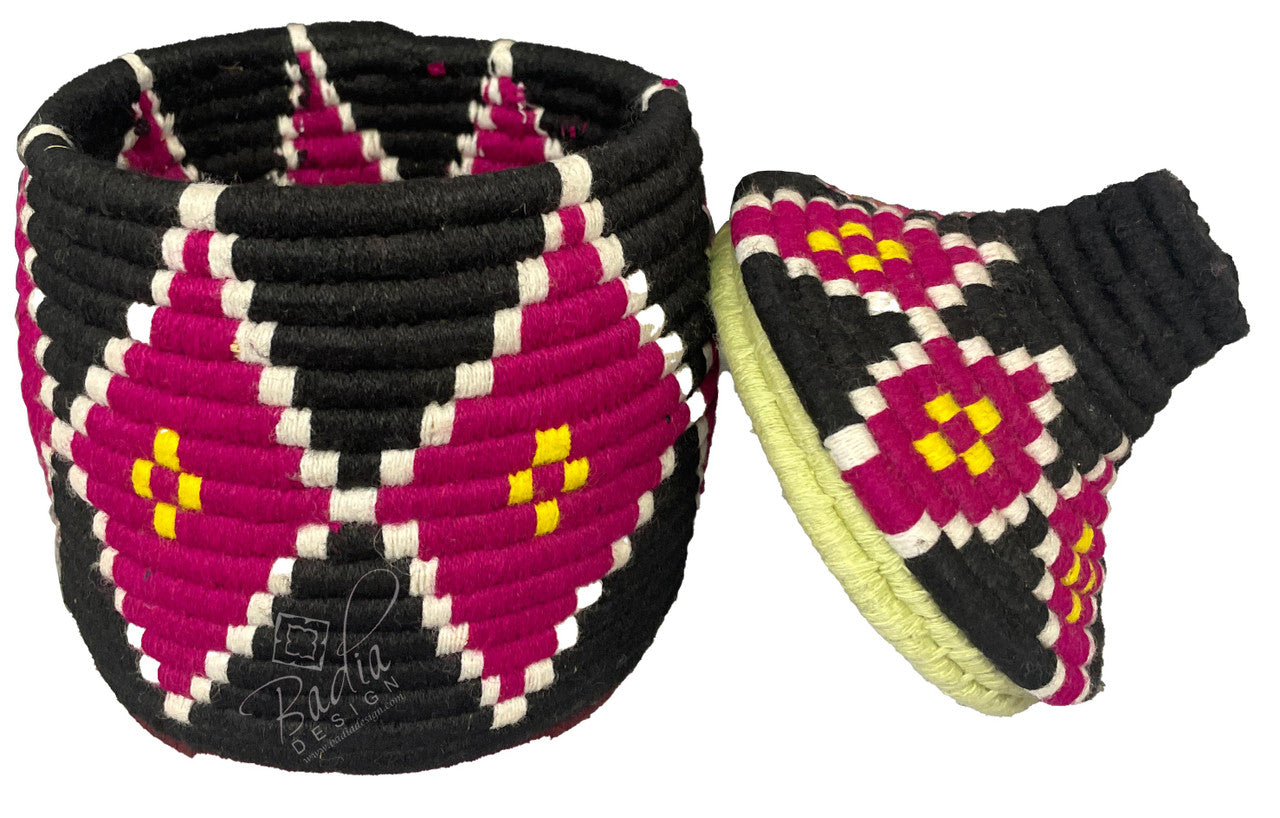 Handwoven Berber Baskets with Bright Colors