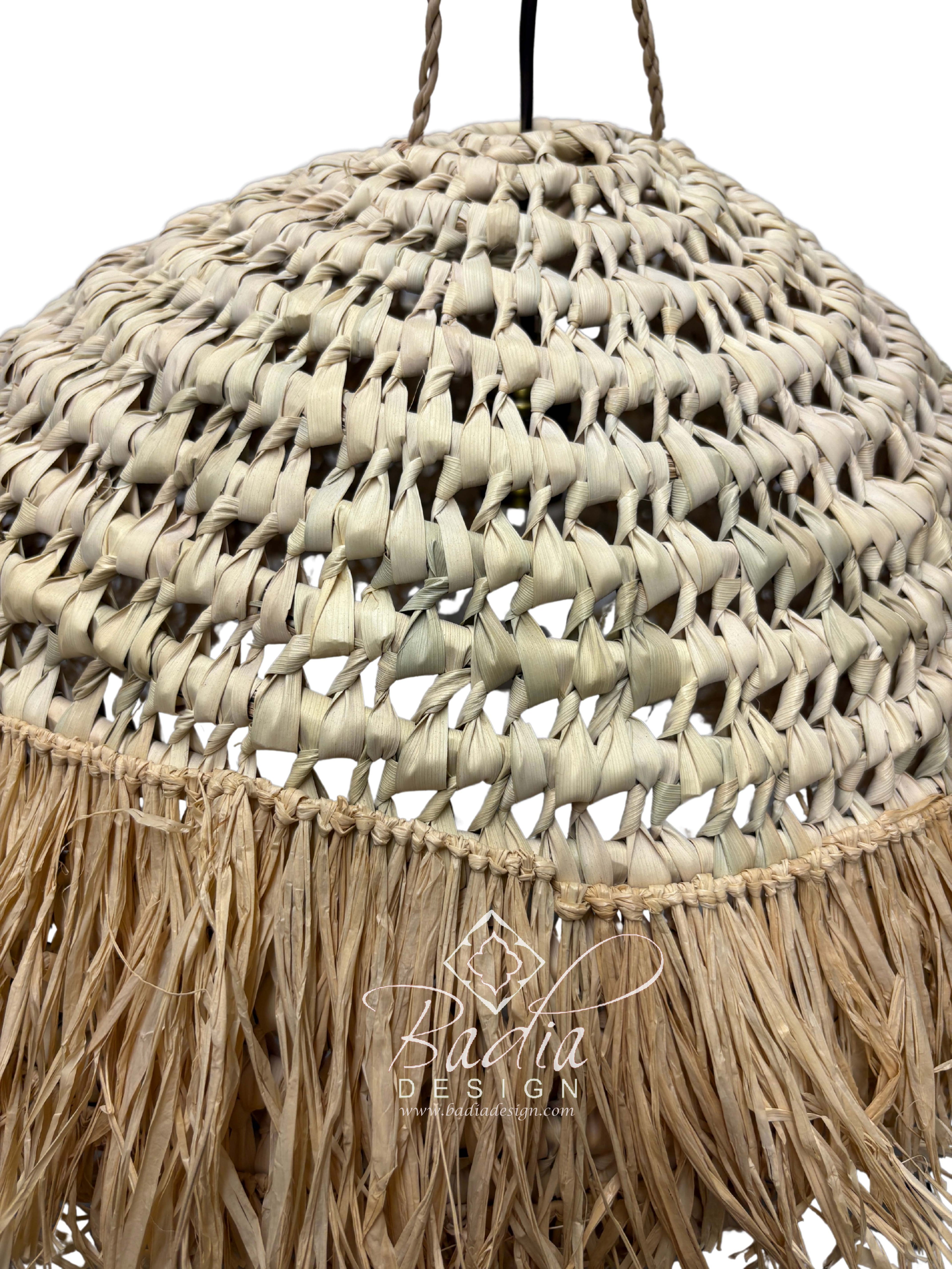 Handwoven Dome Shaped Raffia Lantern