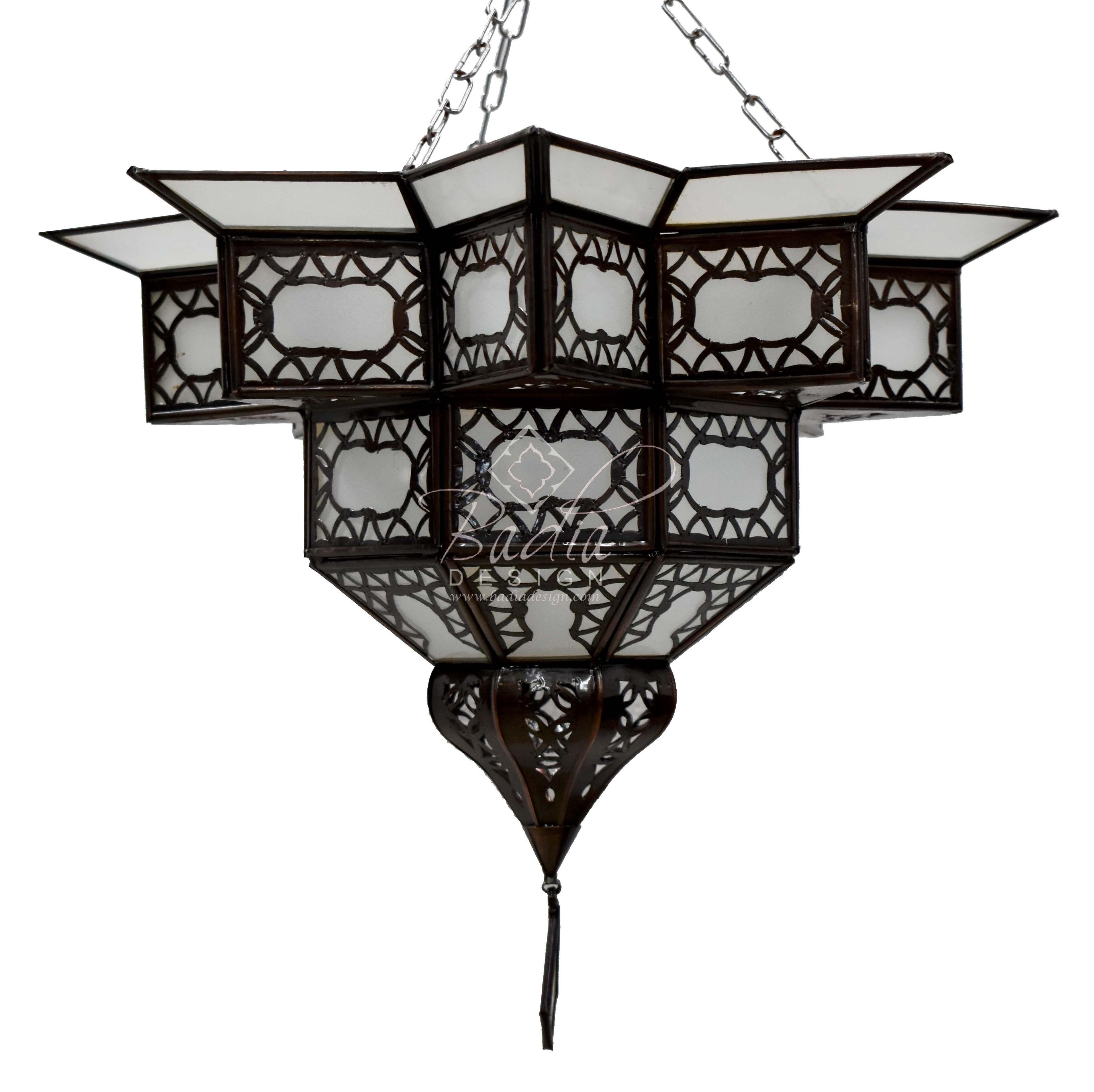 Hanging Lantern with White Glass