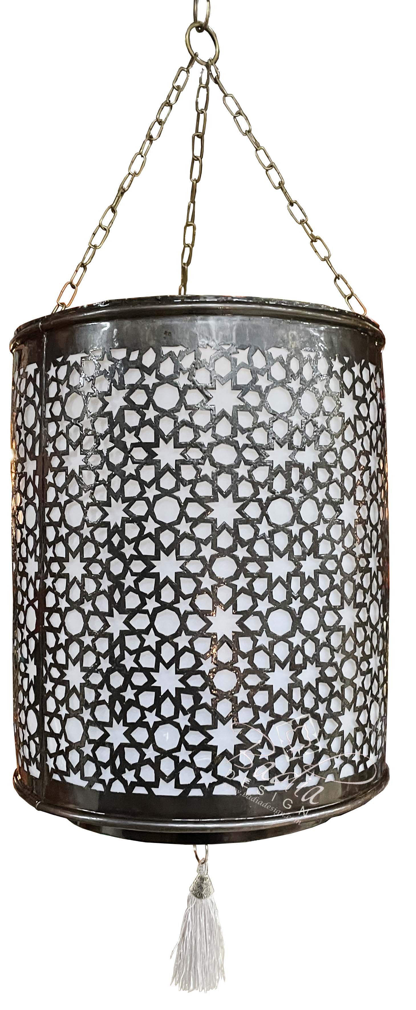 Moroccan Hanging Lantern with White Diffuser