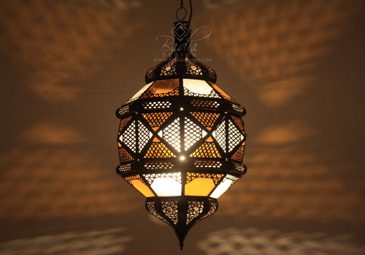 Hanging Geometric Glass Lantern