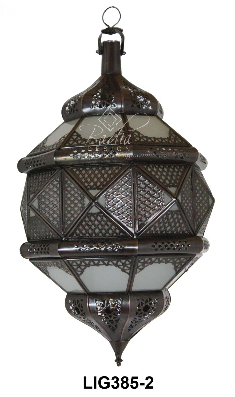 Hanging Geometric Glass Lantern