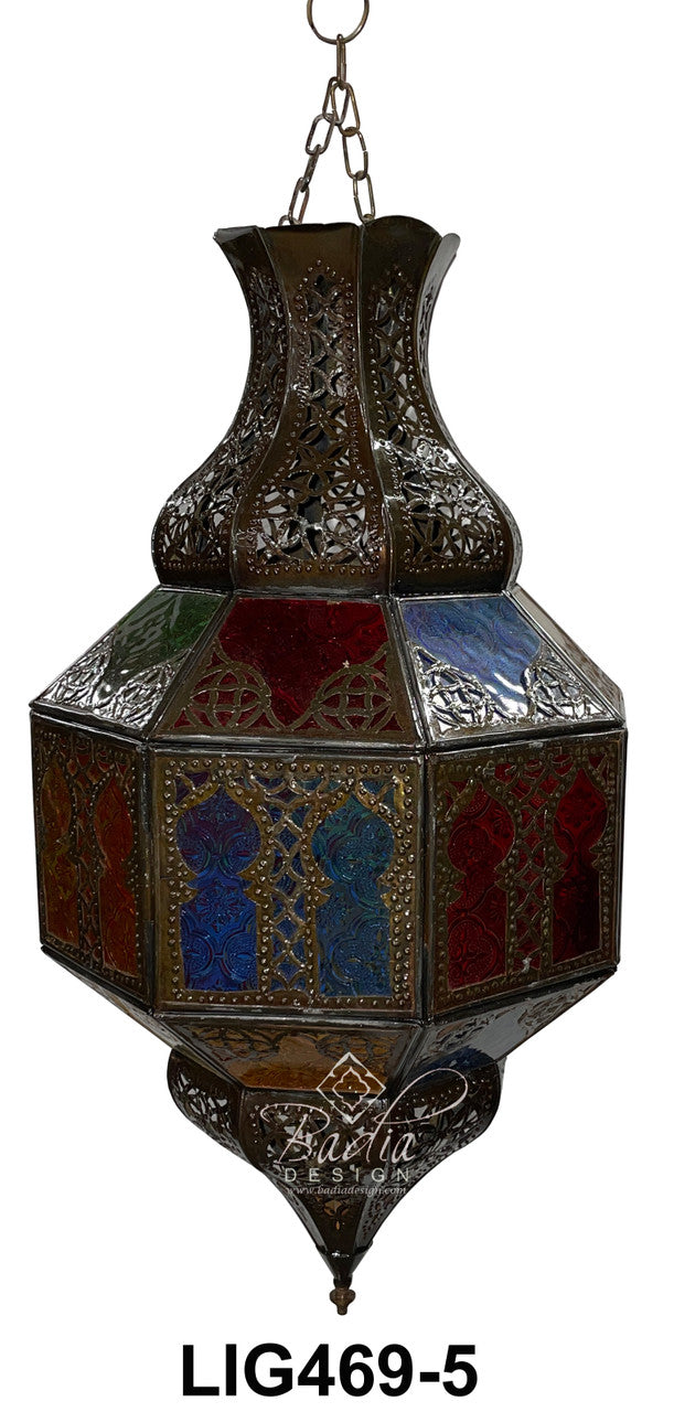 Hanging Multi-Color Glass Lanterns