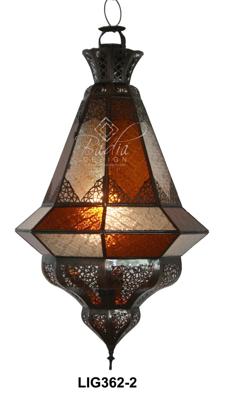 Hanging Multi Color Glass Lantern