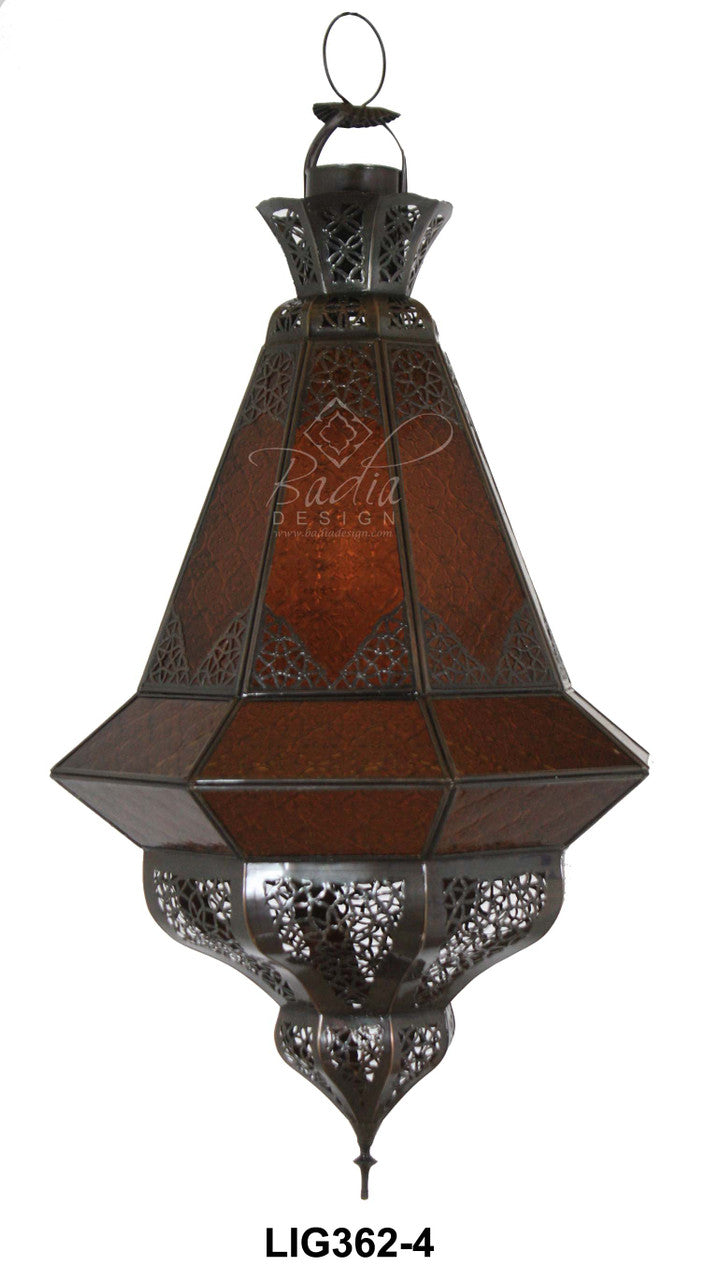 Hanging Multi Color Glass Lantern