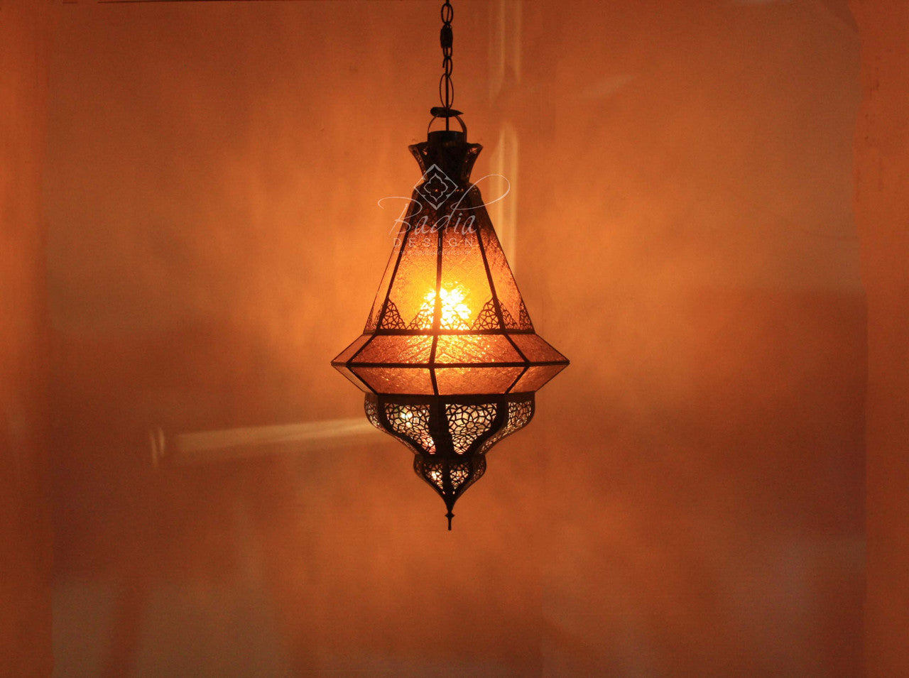 Hanging Multi Color Glass Lantern