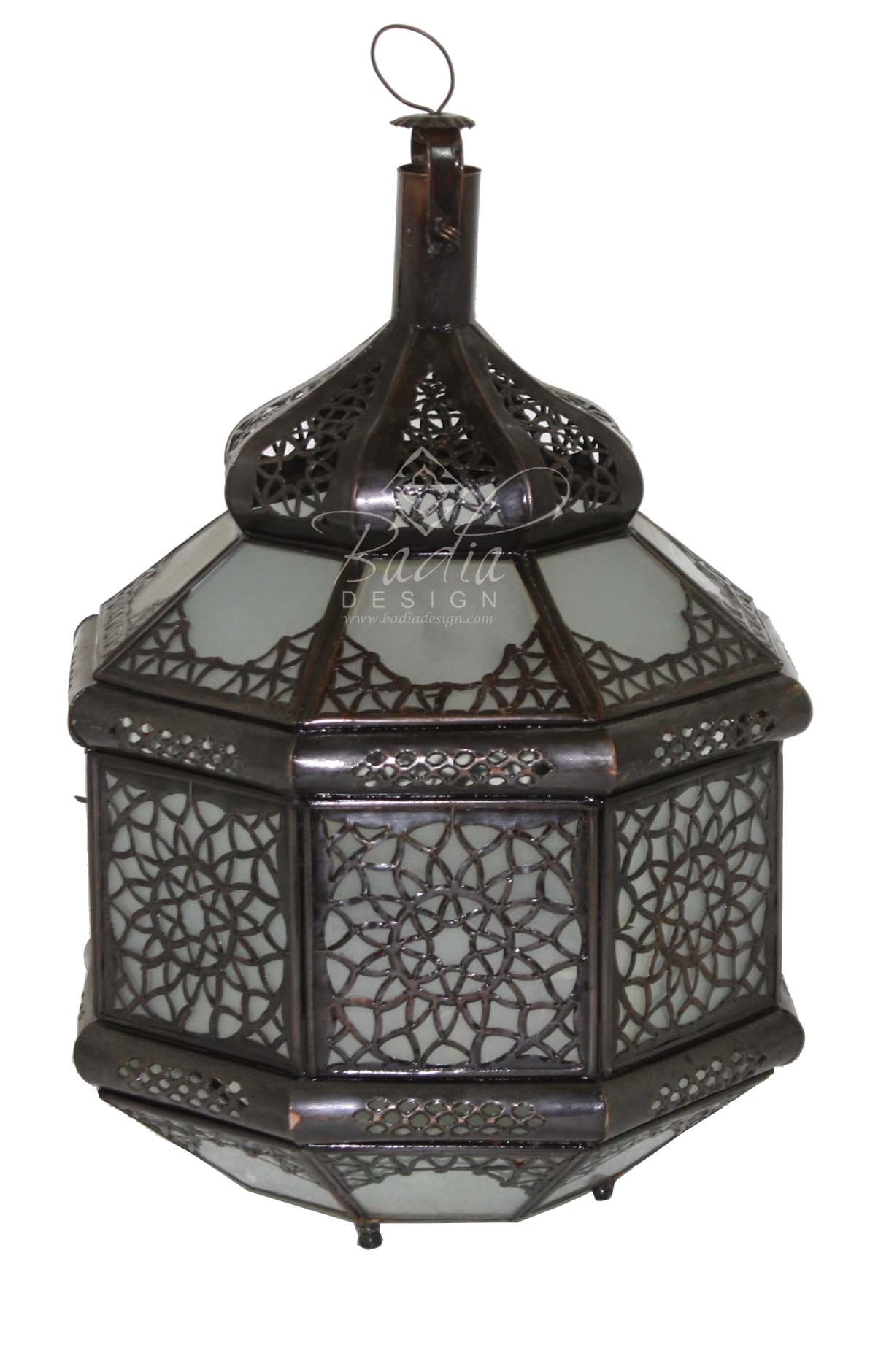 Hanging White Glass Lantern