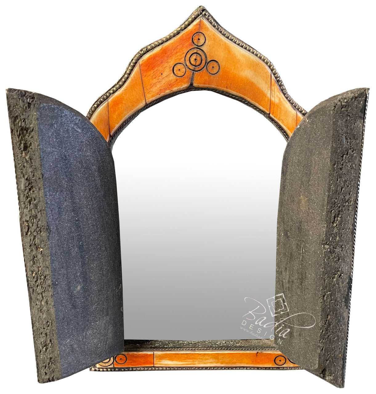 Decorative Orange Bone Mirror